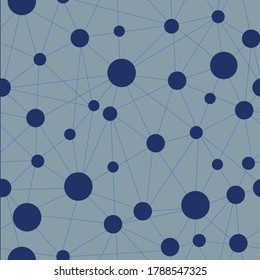 Seamless blue Circles on blue background pattern vector illustration design. Great for wallpaper, bullet journal, scrap booking, 
