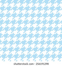 Seamless blue classical retro pixel houndstooth pattern vector