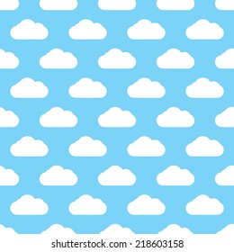 Seamless Blue Clouds Pattern Vector Stock Vector (Royalty Free ...