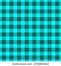 Patrón de verificación de color azul sin costuras. Patrón de repetición a cuadros. Diseño a cuadros para estampados. Tela de tartán repetida. Tela escocesa de Vector. Textura Ekose. Franela Madras. Línea Checker.
