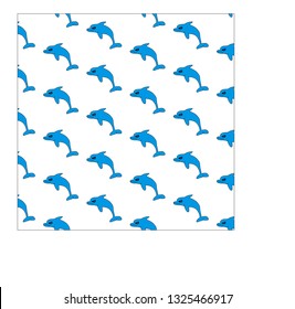 Seamless blue dolphin