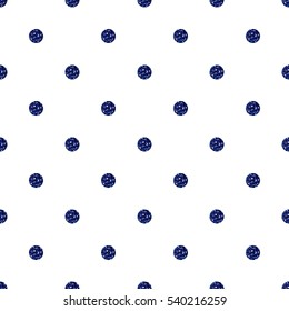 seamless blue dot glitter pattern on white background