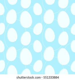 Seamless blue easter pattern with eggs.Stylish vector endless background.