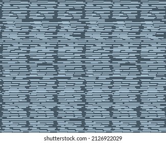 Seamless  blue farmhouse style stripes texture. Shabby chic style weave  background. Line striped  fabric for kitchen towel material, table cloth, wallpaper. Vector