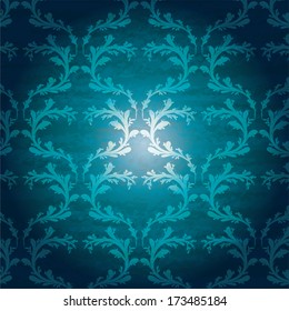 Seamless blue floral background