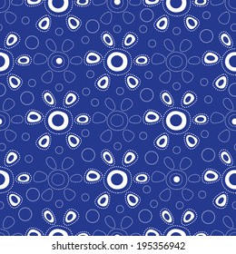 seamless blue floral background