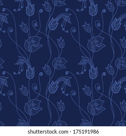 seamless blue floral lacy background