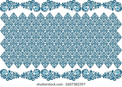 seamless blue floral pattern with soft botanical elements for stylish women’s tops and luxurious fabric products

