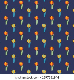 Seamless blue floral spring pattern