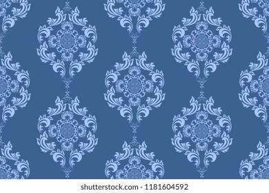 Seamless blue floral wallpaper pattern. Floral ornament on background. Contemporary pattern. Wallpaper pattern