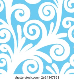 seamless blue floral wallpaper.raster version.illustration