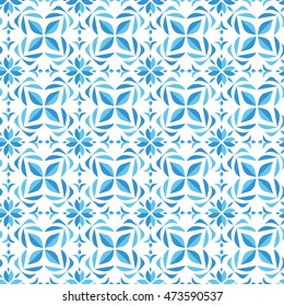 Seamless blue flower pattern background.