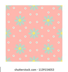 seamless of blue flower and white flower background