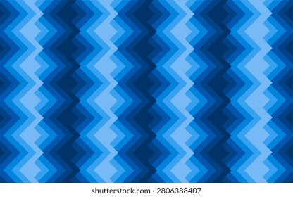 Seamless Blue Geometric Bargello Pattern with Zigzag Gradient Waves