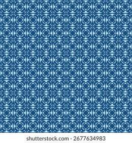 Seamless Blue Geometric Pattern, Decorative Abstract Ornamental Background