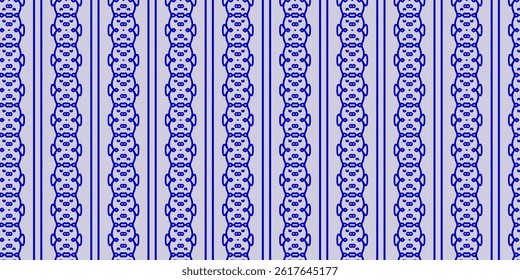Seamless Blue Geometric Pattern on Lavender Background