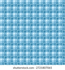 Patrón geométrico azul inconsútil con cuadrados y Formas redondeadas para el diseño textil y digital