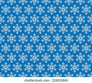 Seamless blue geometrical snowflakes pattern vector