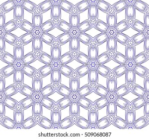 Seamless blue gradient abstract flower. Geometry style, Vector illustration