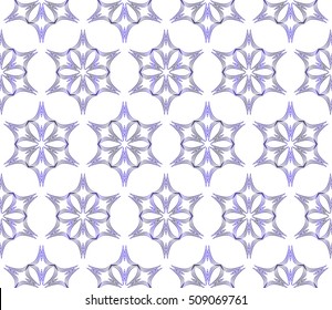 Seamless blue gradient abstract flower. Geometry style, Vector illustration