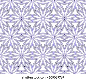 Seamless blue gradient abstract flower. Geometry style, Vector illustration