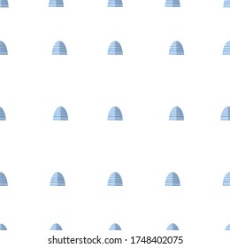 Nahtloses blau und graues abstraktes geometrisches Bogenmuster.