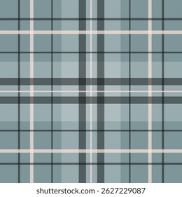 Seamless blue and gray tartan plaid pattern with classic checkered textile design. Ideal for fabric, backgrounds, digital paper, and fashion prints.
