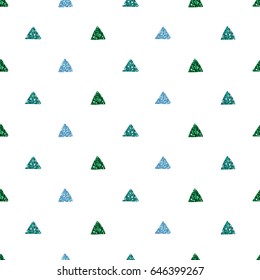 seamless blue and green glitter triangle symbol pattern background