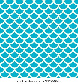 Seamless blue and grey fish pattern, fish scale background - vector illustration