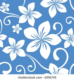 Seamless Blue Hawaii Pattern