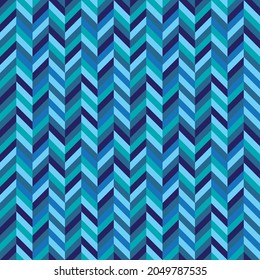 Seamless blue herringbone chevron zig zag pattern background