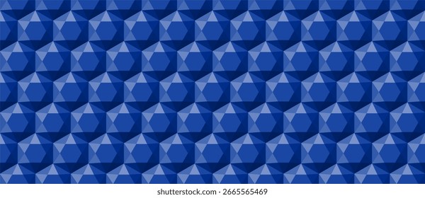Ilustración de fondo de Vector de simetría geométrica del patrón del diamante del hexágono azul inconsútil para el telón de fondo del Fondo de pantalla y el diseño decorativo de lujo