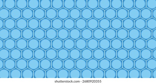Seamless Blue Hexagon Honeycomb Pattern