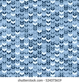 Seamless blue knit background. Vector illustration