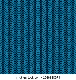 The Seamless blue knitted background.
