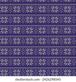 A Seamless blue Knitting Knitted pattern for sweater. Winter seamless background, a texture vector, a Traditional Blue and white sweater patterns