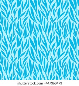 Seamless blue leaf pattern background. Vector nature illustration.