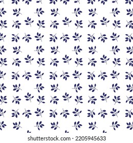 Nahtlose blaue Blätter Blumenmuster-Design	