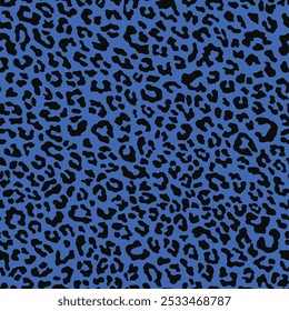 seamless blue leopard color. seamless leopard print for print or clothing	
