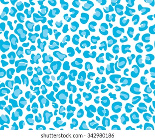 Seamless Blue Leopard Print Tileable Animal Pattern Vector