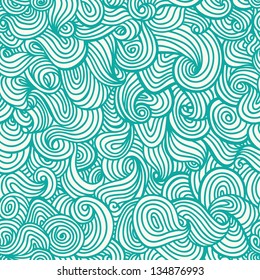 Seamless blue linear wavy texture. Endless abstract pattern. Template for design and decoration