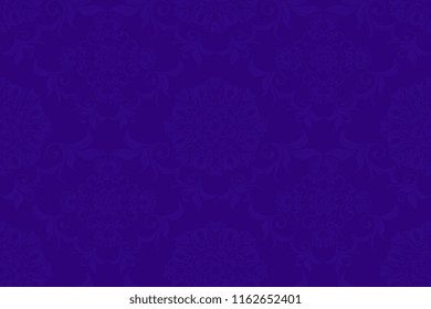 Seamless blue luxury floral pattern on background. Floral ornament on background. Luxurious wallpaper pattern. Trendy wallpaper pattern