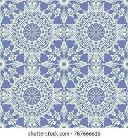 Seamless blue mandala pattern