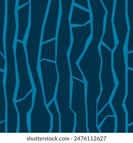 Seamless blue minimal pattern with abstract lines - simple kintsugi print. Minimalistic abstract print, natural background with broken lines. Trendy and stylish pattern for fabric, textile, wallpaper.