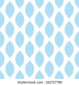 Seamless blue ogee ikat pattern vector