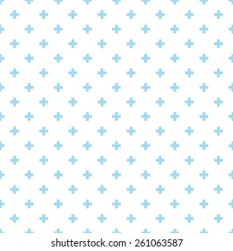 Seamless blue op art plus cross symbol pattern vector