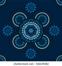 Seamless blue oriental patter