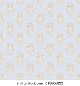 Seamless blue ornament on background. Wallpaper pattern
