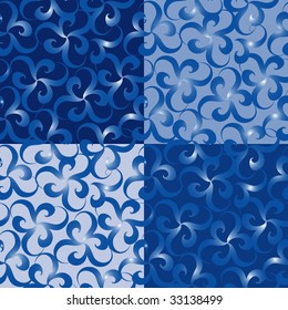 Seamless blue ornament vector pattern