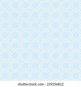 Seamless blue overlapping octagons pattern vector